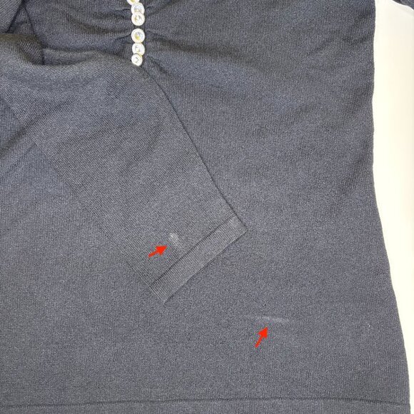 Michael Kors Womens Studded V Neck Pullover Sweater Size Medium Black Bling - Picture 8 of 8